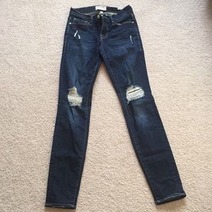 FRAME distressed skinny denim